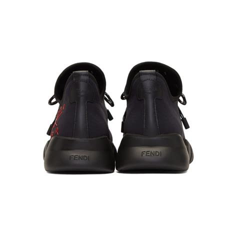 fendi black & red fiend high-top sneakers|Fendi dress black and white.